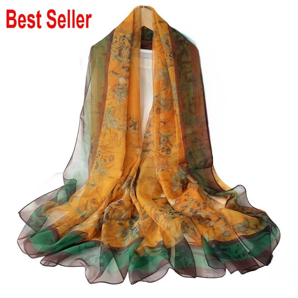 Silk Satin Scarf Elegant Lightweight Oversized Shawl Versatile Fashion Accessory